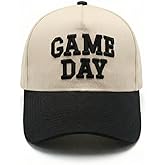 Game Day Hat Adjustable Two-Tone Baseball Cap with 3D Puff Embroidery