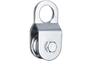 SHINICO Cable Pulley 32mm Small Snatch Block for 0.23Inch/6mm Wire Rope, Single Pulley Wheel Bearing Inside, Load 110 LB, 1Pack