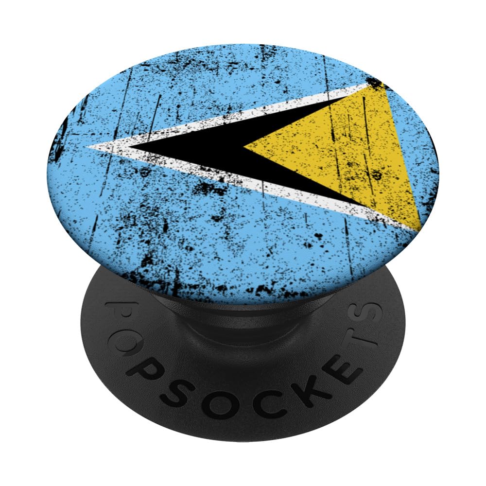 Country Flag Souvenir Grunge Flag Saint Lucia PopSockets Swappable PopGrip