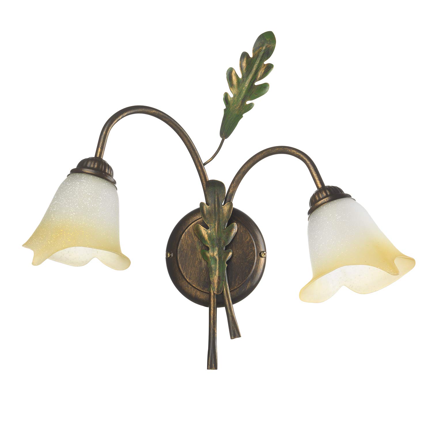 ONLI Applique Oak Leaf Green Bronze 2 Lights