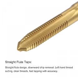 uxcell Straight Flute Taps, M3.5 x 0.6 Metric Left