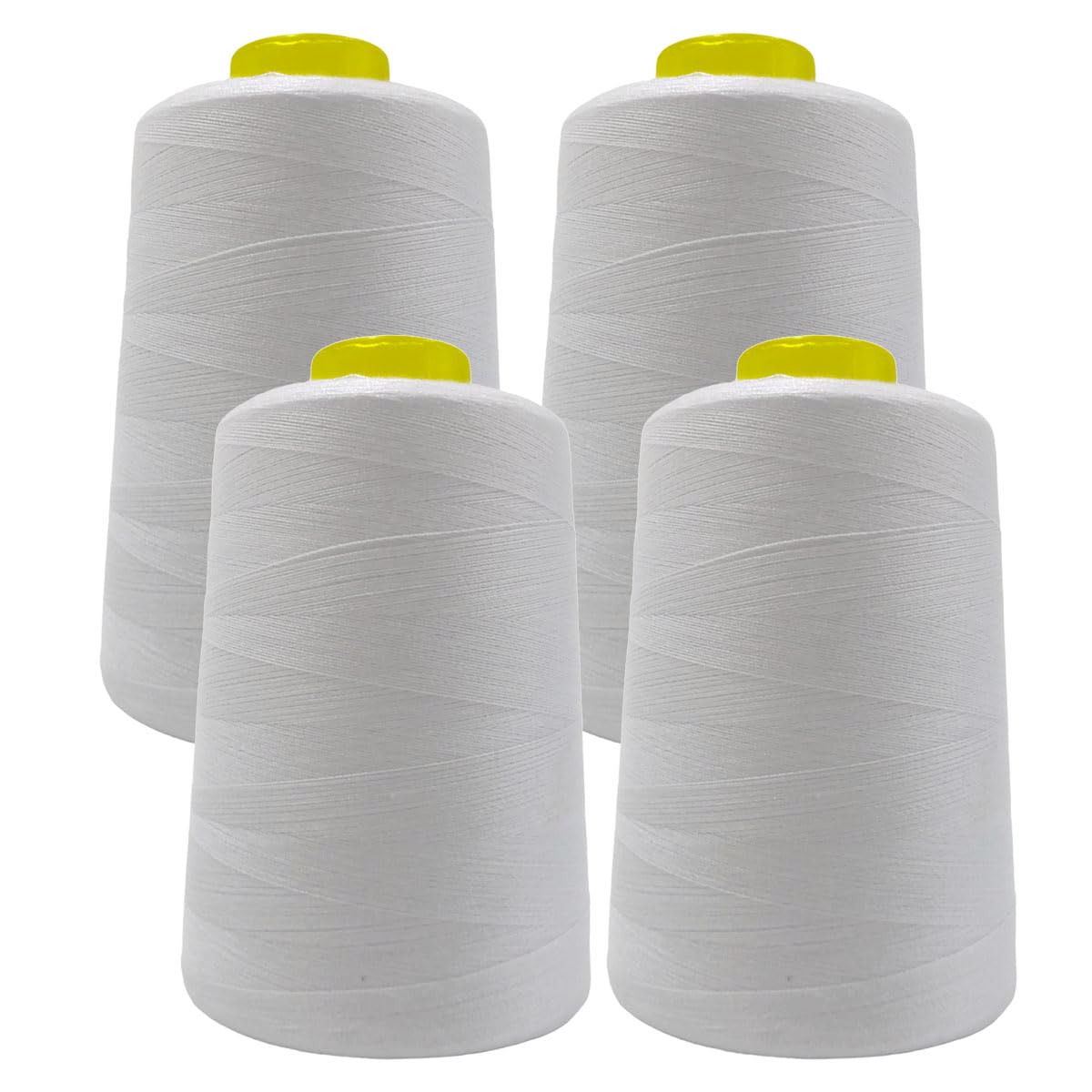 JYC CREATIVE 4 Rolls Sewing Thread, 40/s, Heavy Duty Sewing Accessories, Thread Spool for Sewing, Variety of Colors, Crafts, Clothing, (4 Pack, White 101-5000Y), 6SD54FSD6D5SF465S