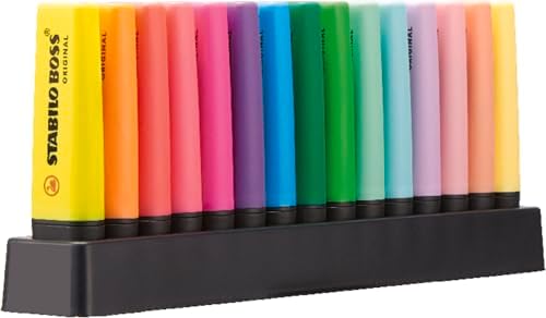 Marcador fluorescente stabilo boss 70 blister de 15 unidades cores sortidas