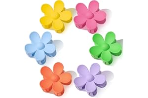 MAJOMI Flower Hair Clips Flower Claw Clips Hair Claw Clip Daisy Clips Matte Large Claw Clips Thick Hair Accessories Claw 6 Color for Women Girl