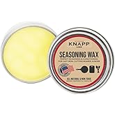 Knapp Made Cast Iron Seasoning Wax and Carbon Steel Seasoning Wax - 2 Oz Unique Blend of Natural Oils and Beeswax - Restore Cast Iron, Steel, Cutting Board, Kitchenware.Wood Furniture