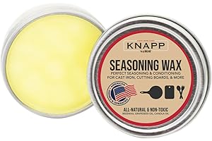 CM SCRUBBER Knapp Made Cast Iron Seasoning Wax and Carbon Steel Seasoning Wax - 2 Oz Unique Blend of Natural Oils and Beeswax - Restore Cast Iron, Steel, Cutting Board, Kitchenware.Wood Furniture
