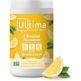 Ultima Replenisher Daily Electrolyte Powder Drink Mix – Sugar Free – Lemonade, 90 Servings – Hydration Powder with 6 Key Electrolytes and Trace Minerals – Keto Friendly, Vegan, Non-GMO