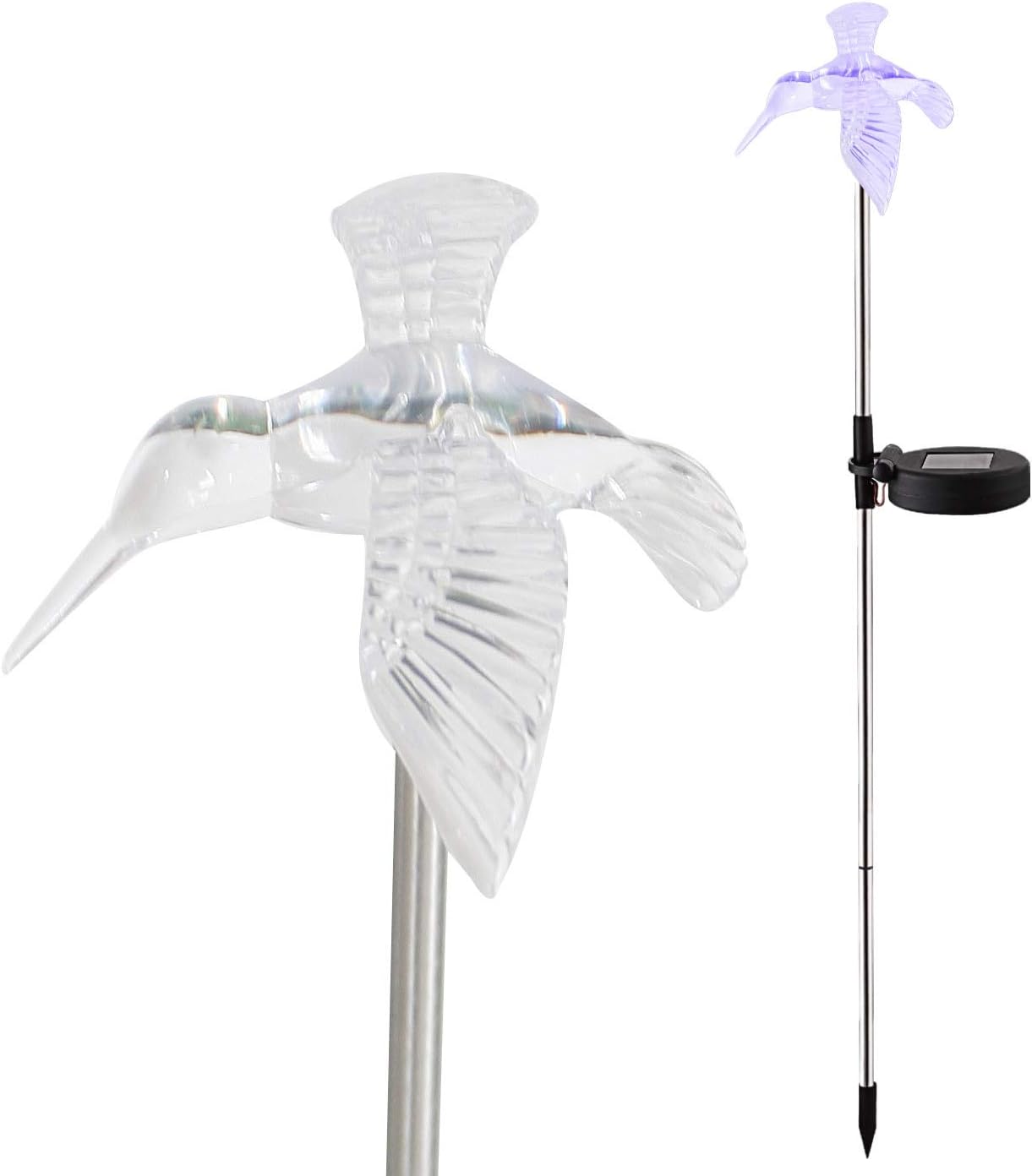 CANDLE CHOICE Color Changing Solar Garden Stake Light with Vivid Figurine – Hummingbird, LED Garden Light, Landscape Light, In-ground Light Outdoor Light for Garden Decoration and Flower Beds