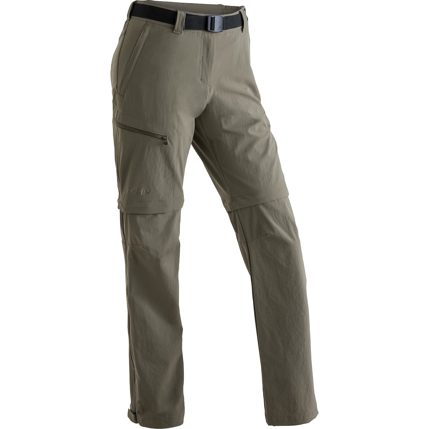maier sports NATA, Women's Hiking Trousers, Water-Repellent Outdoor Trousers for Trekking and Hiking, Handy T-Zip-Off Function, PFC-Free, mSTRETCH pro 4 & dryprotec Teak
