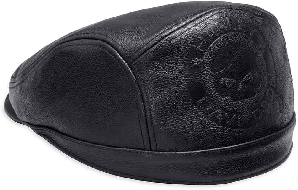 Harley Davidson Men's Debossed Willie G Skull Leather Ivy Cap 9780118VM (L) HarleyDavidson