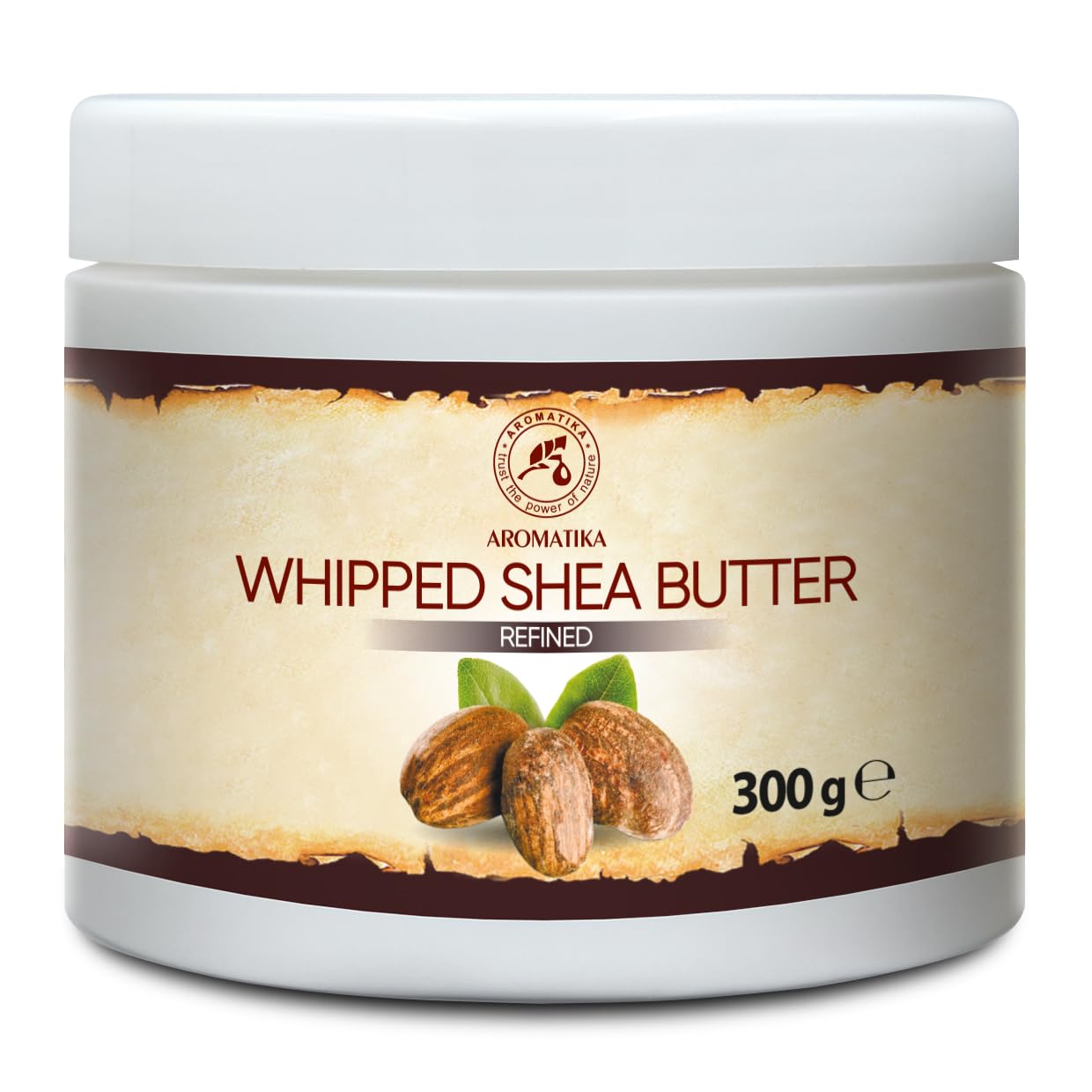 Shea Butter Whipped - Refined 300g - Butyrospermum Parkii Butter - African - 100% Pure & Natural - Sheabutter - Butter for Hair - Skin - Lip - Face - Body care - Karite Shea Butter