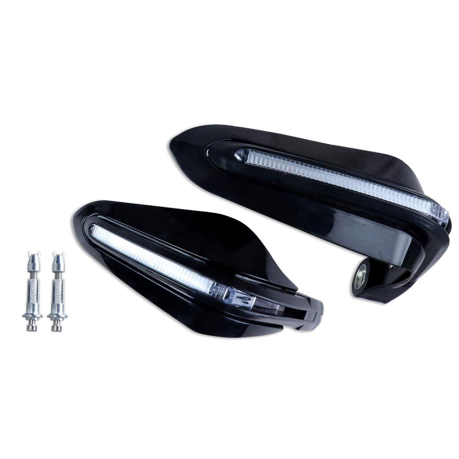 Allextreme Exhb22w 7 8 22mm Motorcycle Hand Guard With Led Light Universal Bike Handle Protector Shield Handlebar Protection Gear White Buy Online In Singapore At Desertcart Sg Productid 147140434