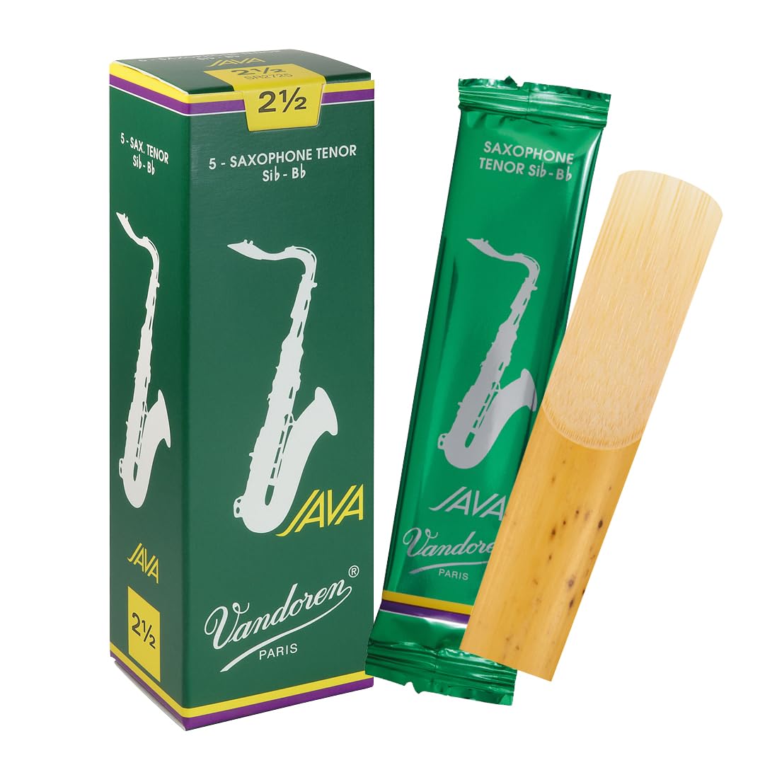 Vandoren Java Tenor Saxophone Reeds - Box of 5 - Strength 2.5