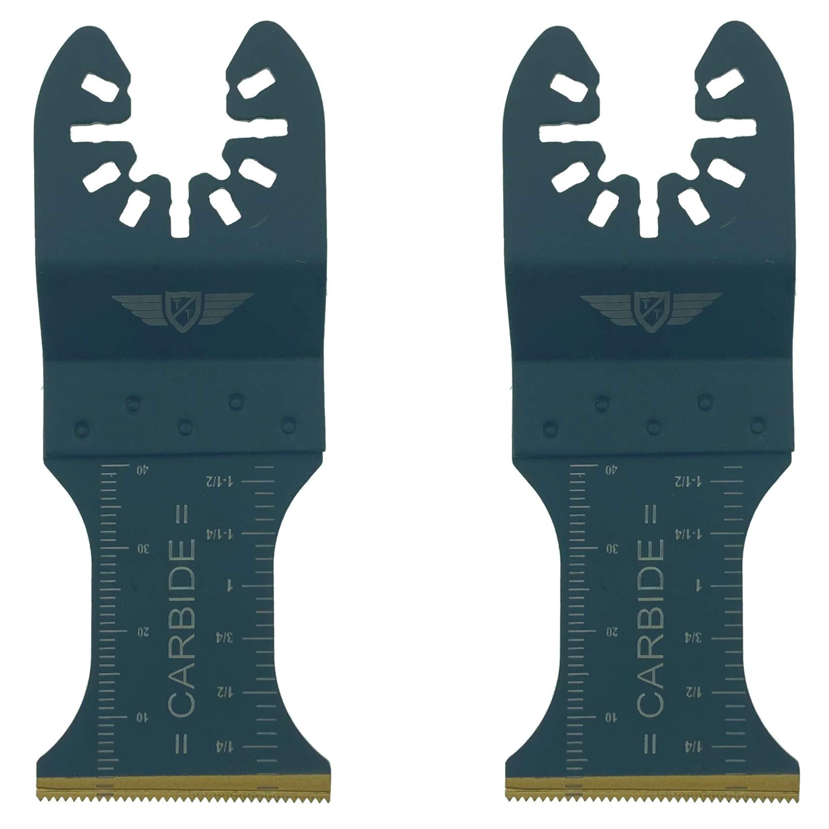 2 x TopsTools FA35ACT_2 Fast Change Tungsten Carbide Heavy Metal Blades Compatible with Dewalt Stanley Bosch Fein (Non-StarLock) Makita Milwaukee Parkside Ryobi Worx (Fast Change) Multi Tool