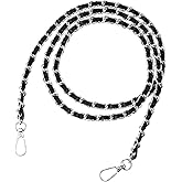 Azefnuhk Silver Chain Purse Strap Crossbody, 47 Inch Crossbody Bag Shoulder Handbag Strap with Metal Buckles, Leather Metal Chain for Handbag, Shoulder Bags and DIY Purse Chain