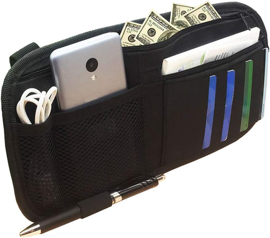 TusKou Car Sun Visor Organizer - Multifunctional Auto Accessories Document Holder - Car, Truck, SUV Registration & Insurance Storage Pouch - Road Trip Essential Gift for Any Driver