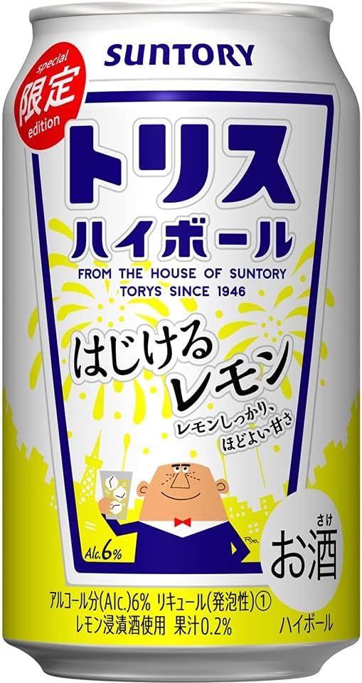 Amazon Co Jp サントリー トリスハイボール はじけるレモン ウイスキー 日本 350ml 24本 食品 飲料 お酒