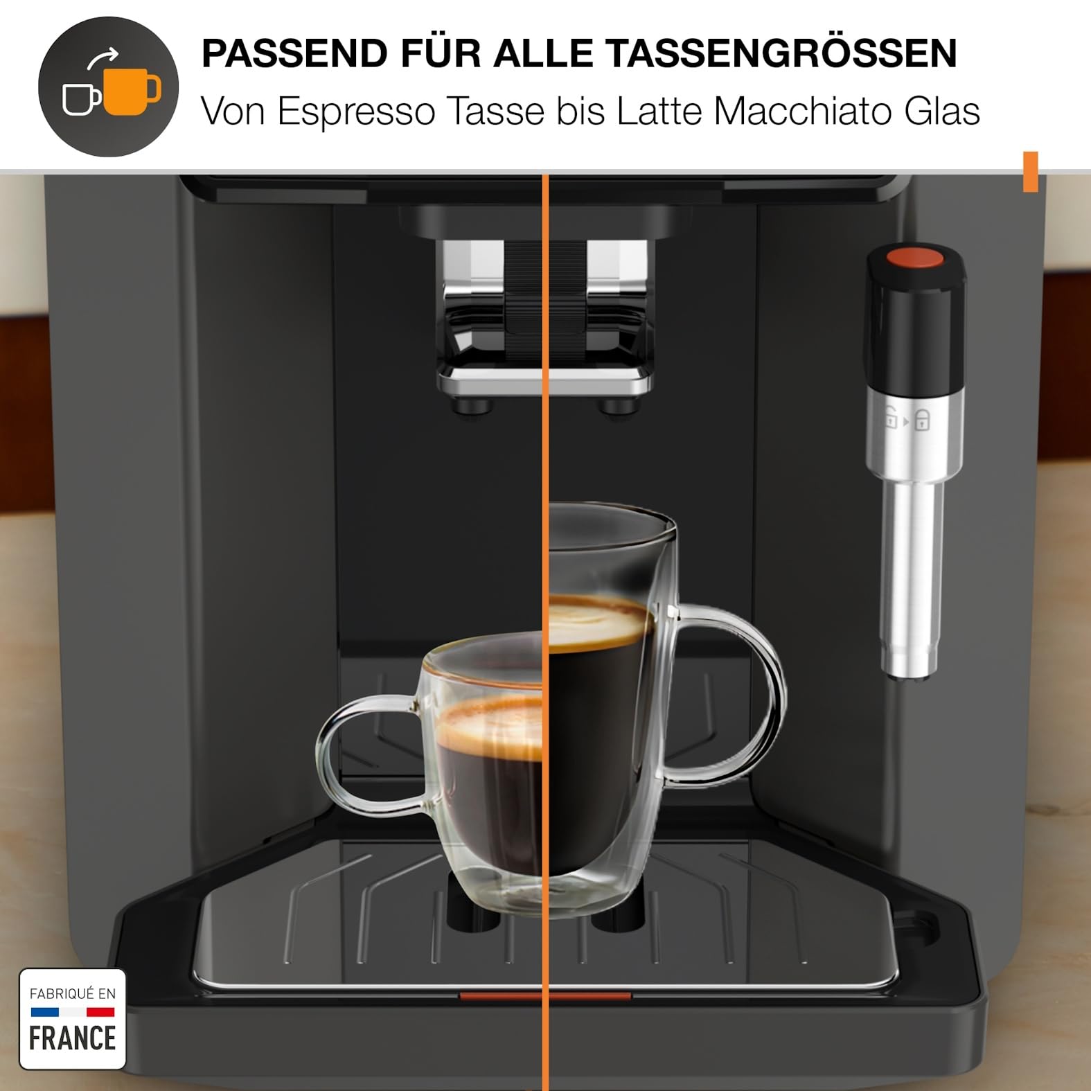 Krups Sensation Kaffeevollautomat mit Milchschaumdüse, Kaffeemaschine für Espresso, Cappuccino & Latte Macchiato, gemacht für Bohnenkaffee & Filterkaffee, bis zu 5 Kaffeegetränke und 2-Tassen-Funktion 7