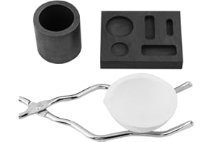 Crucible Set, Graphite Ingot Mold Crucible Tongs Ceramic Bowl Crucible for Melting Casting Refining