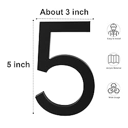 Adress Numbers - Self Adhesive 5 Inch Black Mailbox