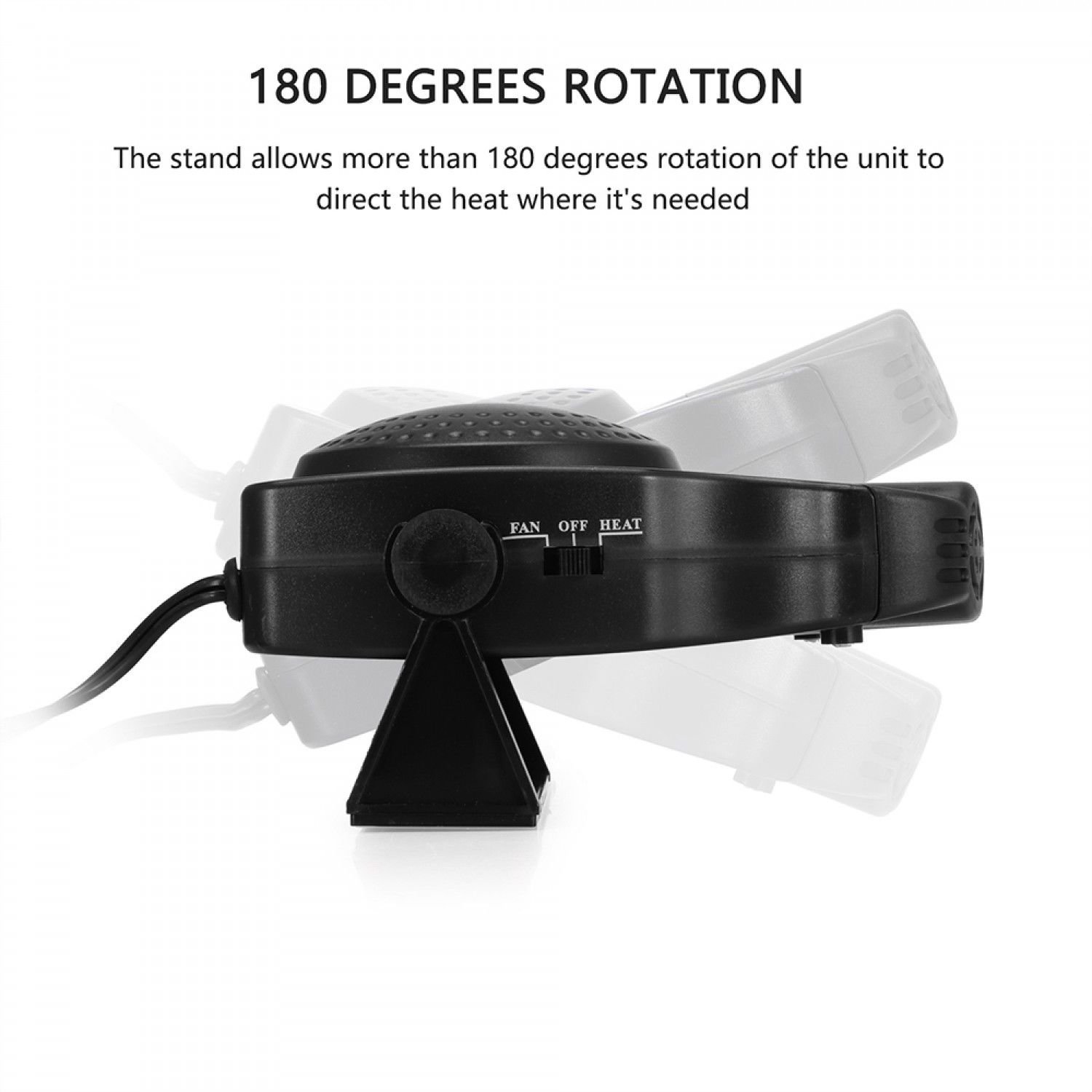 Portable Car Heater Fan, ixaer Car Vehicle Heating Cooling Fan 30 Seconds Fast Heating Quickly Defrosts Defogger 12V 150W Auto Ceramic Heater Cooling Fan 3-Outlet - Winter Auto Windscreen Heater Fan