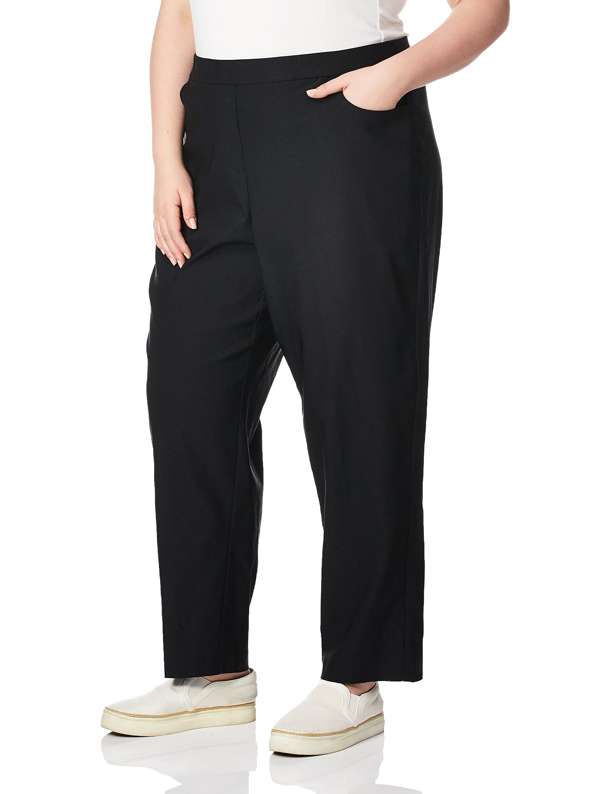 Photo 1 of Alfred Dunner womens Allure Slimming Plus Size Short Stretch - Modern Fit Pants, Black, 20 US