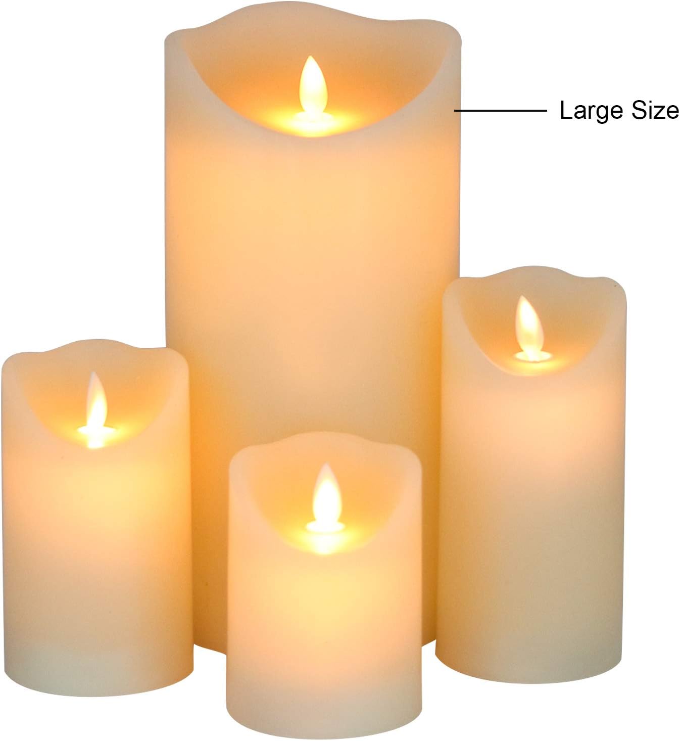 Eldnacele Large Flameless Candles Flickering with Timer(5″x 10