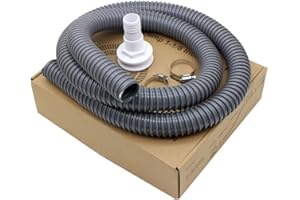 Airtak Bilge Pump Hose 1-1/8-Inch Diameter Plumbing Installation Kit | 6 FT Premium Quality Kink-free Flexible PVC Hose | Includes 2 Hose Clamps and Thru-Hull Fitting