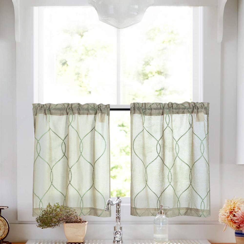 Amazon.com: Vangao Tier Curtains for Kitchen Windows 45 inches Long