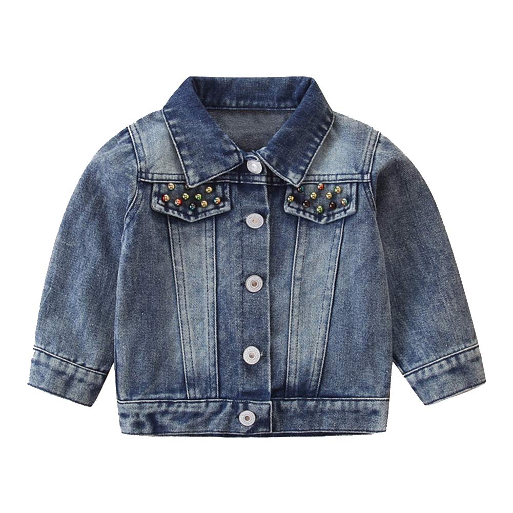IMEKIS Toddler Baby Denim Jackets Button Down Jeans