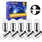 DUOFU365 BA9S Led Bulb, Interior Car Lights Bulbs No-Polarity,DC/AC 12V,BA9 53 57 T4W 64111 1895 Led Bulb for Car Dome Map License Plate Glove Box Light (Pack Of 10)