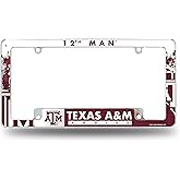 Rico Industries NCAA Standard 12" x 6" Chrome All Over Automotive License Plate Frame for Car/Truck/SUV (T-U Schools)