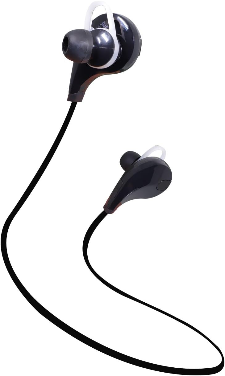 JS-BASE Wireless Mini Bluetooth In-ear Headphones,Lightweight Neckband Noise Cancelling Universal Earbuds Headphone,Sweatproof Gym Exercise Stereo Sports Headset,Built-in Mic for Smartphones,Black