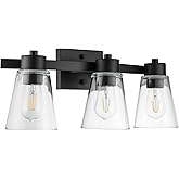 Prominence Home Fairendale 3 Light Matte Black Bathroom Vanity Light with Clear Glass