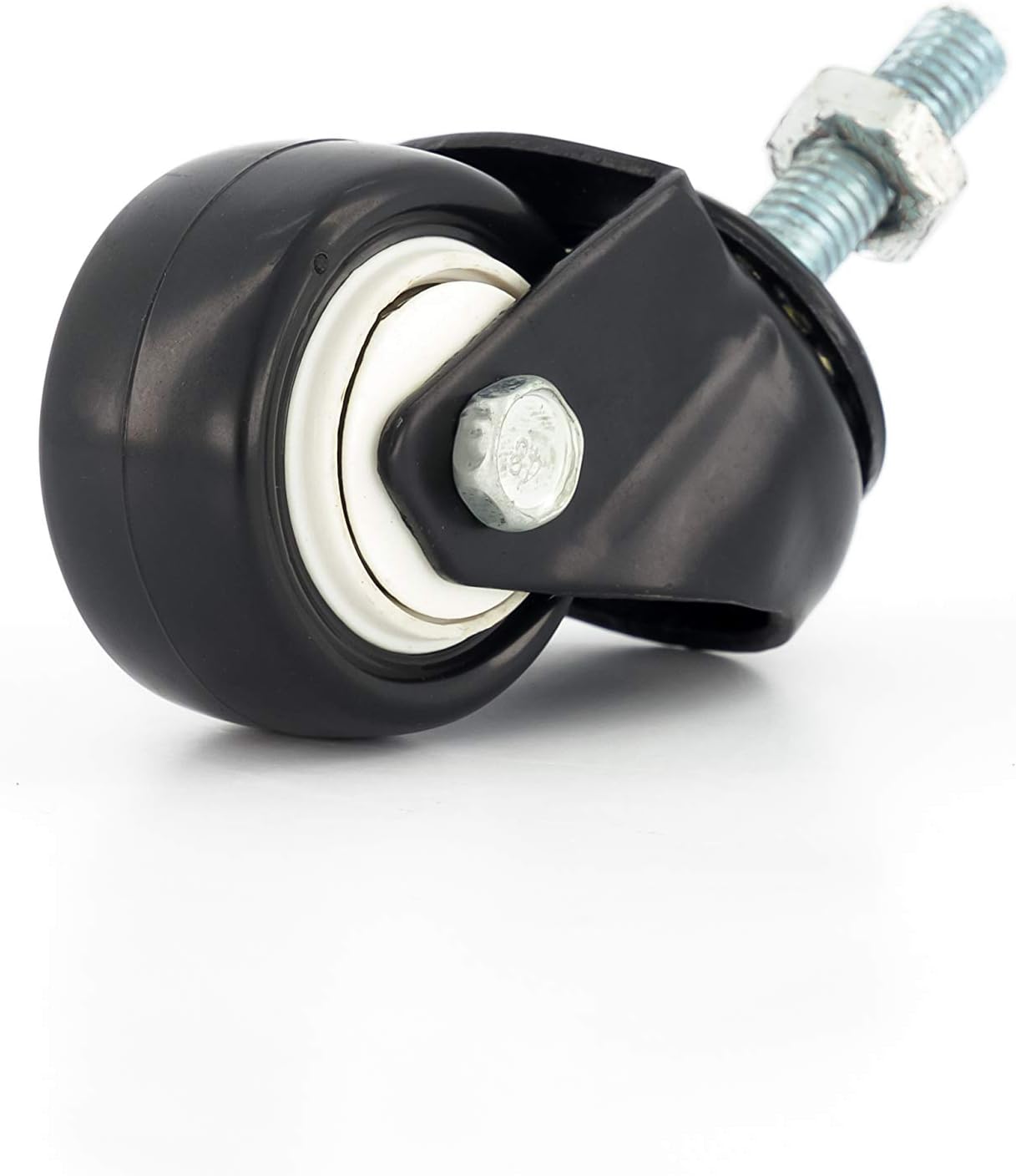 4 x Castor Wheels by FPM Direct Heavy Duty 200Kg Load Rating 40mm PU Rubber Swivel Castors with Brakes in Black, M8 Thread Fixing Nuts Included Trunk Trolley Furniture Cabinet Caster - Image 5