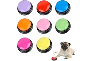 FINEST+ Voice Recording Button for Communication Pet Training Buzzer,30 Second Record&Playback Dog Toy,Voice Recording Clicker for Cat,Puppy,Pet Trainin,Funny Gift for Study Office Home 8Pcs
