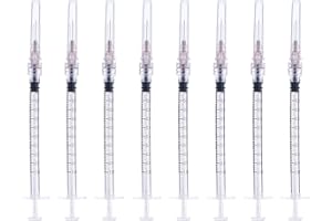 ATSUHUT 1cc/ml Syringes with 27Ga 0.5Inch Needle Disposable Each Individually Wrapped-Pack of 20 (1ml-27G-20pcs-RL)