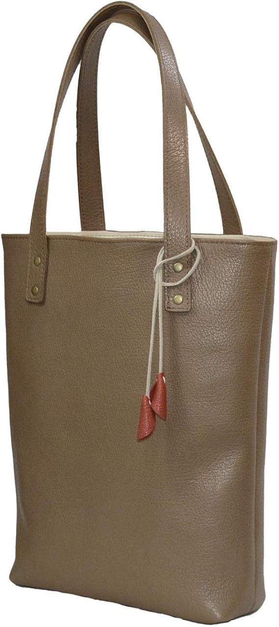 Amazon 革 牛革 本革 レザー トートバッグ モカブラウン メンズ レディース 縦長 ファイル対応 Voodoocats トートバッグ