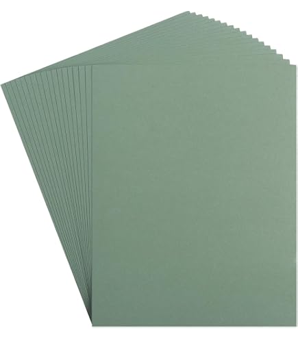 Papier Cartonné Vert Sauge A4 - 35 Feuilles 250 G/m² - Qualité Morandi Pour Scrapbooking, Cartes, DIY