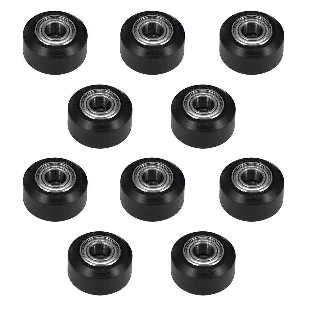 Befenybay 10PCS POM Small Pulley V-Shape Wheel 5mm Bore with Double Bearing for 3D Printers and CNC Machines