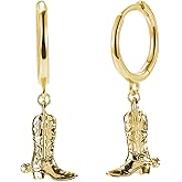 Western Cowboy Boot Earrings for Women Gold Plated Boot Dangle Earrings Texas Boots Spur Drop Earring Western Earrings Jewelry Accessories