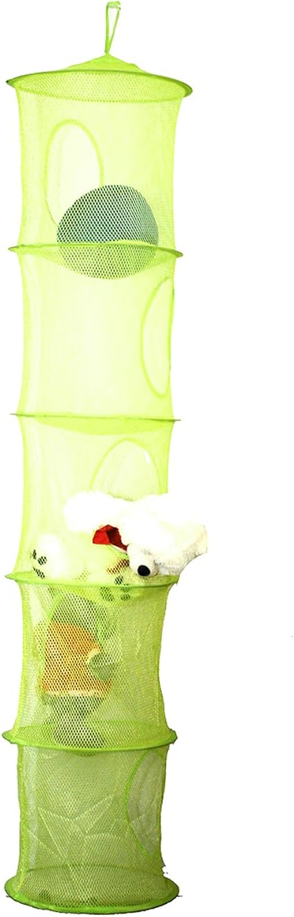 Filet De Rangement Suspendu 4 Niveaux Pour Jouets - 2 Pièces Grises - Idéal Peluches Et Vêtements D'enfant