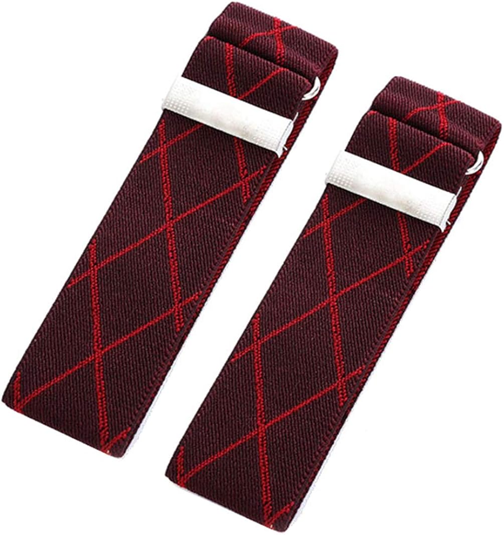 Buy MENDENG Adjustable Red Plaid Shirt Sleeve Holders Armbands Mens