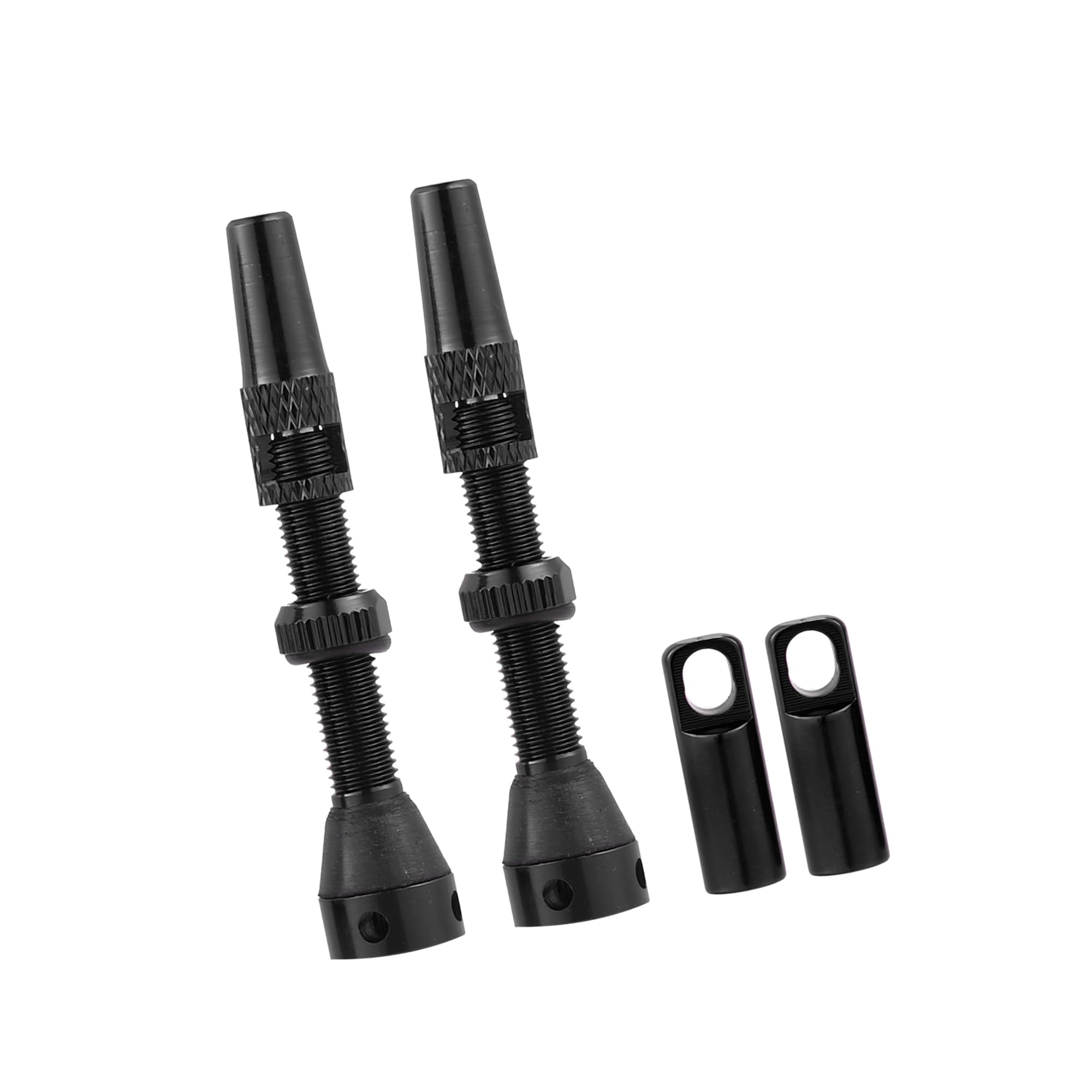 A ABSOPRO 1 Set Aluminum Alloy Rubber 44mm Bike Tubeless Valve Stems Black Item Replacement