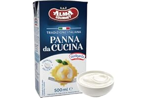 Alma Gourmet Italian Cooking Cream - Authentic Panna da Cucina Made with 100% Italian Cream - Shelf-Stable, No Additives, Heat-Stable - 16.9 fl oz (500ml)
