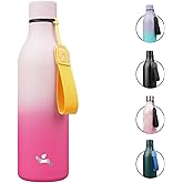 Insulated Water Bottle with Strap,25 oz Double Wall Stainless Steel Vacuum Bottles Metal Water Flask,Cherry