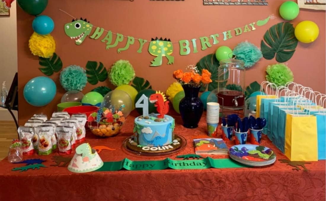 69 Pack Dinosaur Party Supplies Little Dino Party Decorations Set for Kids Birthday Party, Baby Shower, Bridal shower Decorations By REZIPO: Toys & Games