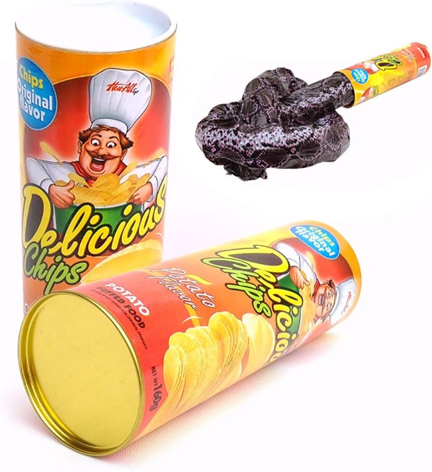 GRAAT Trick Potato Chip Can Funny Joke Prank Jump Snake Tricky Shock Toys For Halloween Party