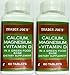 Trader Joe's Calcium Magnesium + Vitamin D in a Green Food Base 2 Bottles 60 Tablets Each Bottle