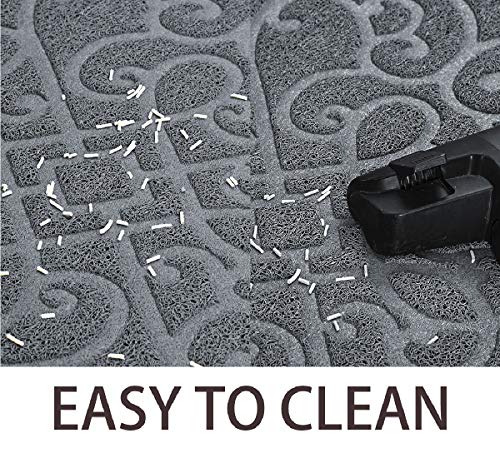 PetLike Cat Litter Mat Kitty Litter Mats for Tray Boxes, Kitty Litter Trapping Mat House Floors Clean (Light Grey) - Thumbnail 2